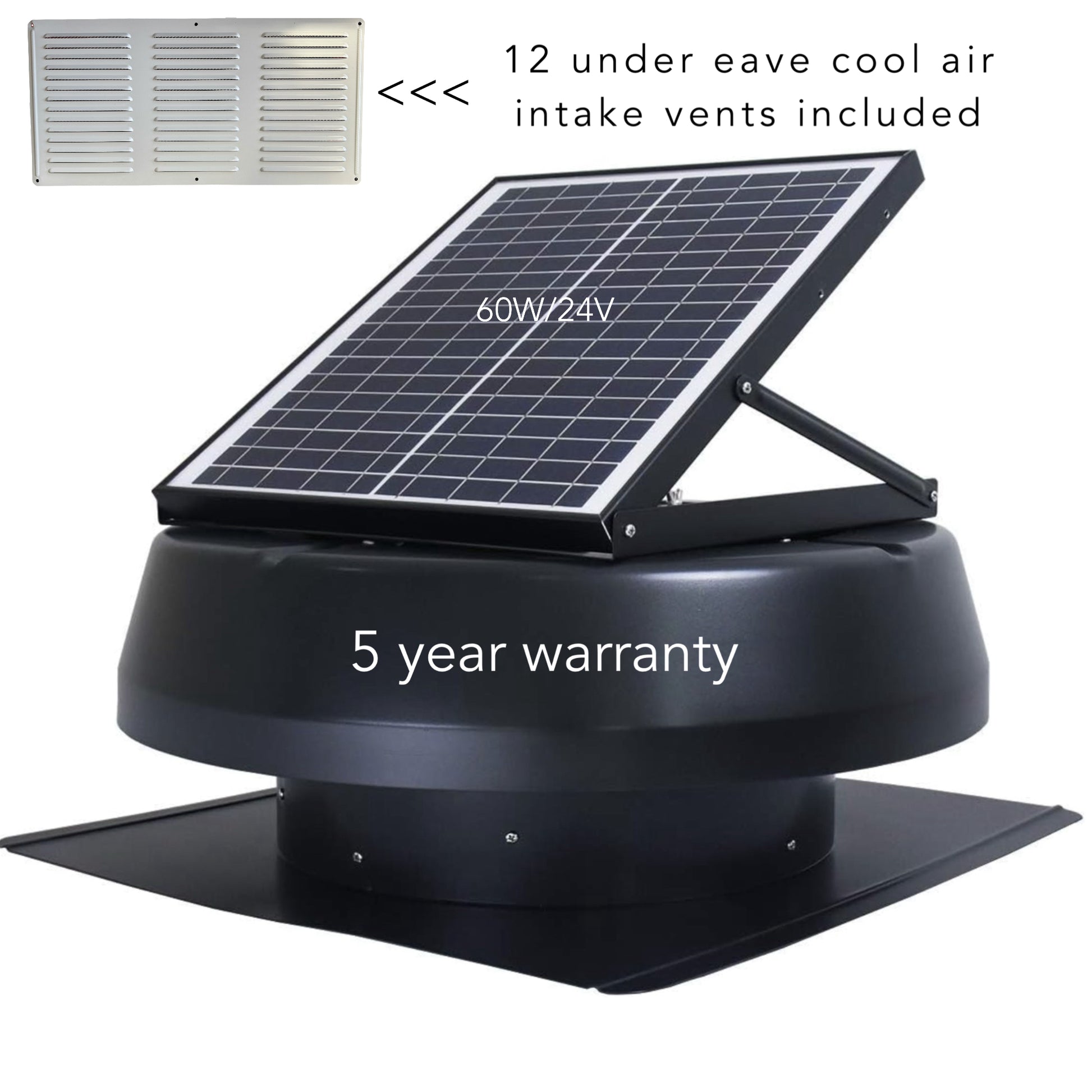 Best Solar Attic Fan With 25 Year Warranty Premium 60W Solar